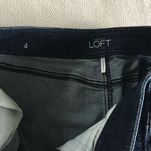 LOFT | dark wash denim pencil skirt - Picture 4 of 8